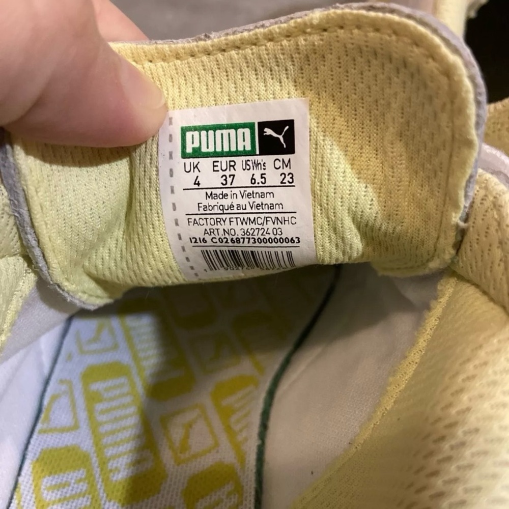 PUMA MATCH LO RESET Sneaker White/Light Green Sparkle Size US 6.5 - Picture 4 of 11